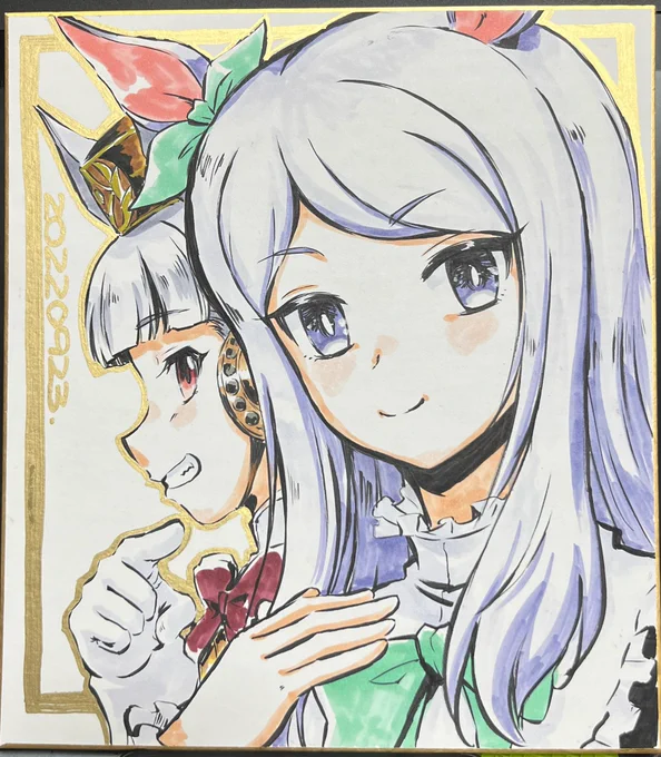 大色紙も用意出来ました!ゴルシ生まれて初めて描いたよ(^ω^;) 