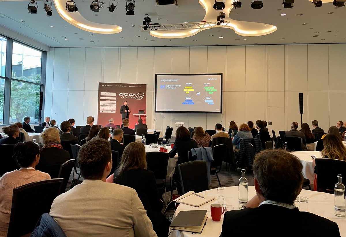 AlphaSenseInc's tweet photo. We are enjoying the opportunity to connect and share ideas with the #CI community at #CiMiCON

Stephen Lynch, EVP Product Development at AlphaSense, captured the audience with a powerful talk on ‘The Future of Competitive Intelligence: How to Go From Reactive to Proactive’. https://t.co/atfOEEyc7T