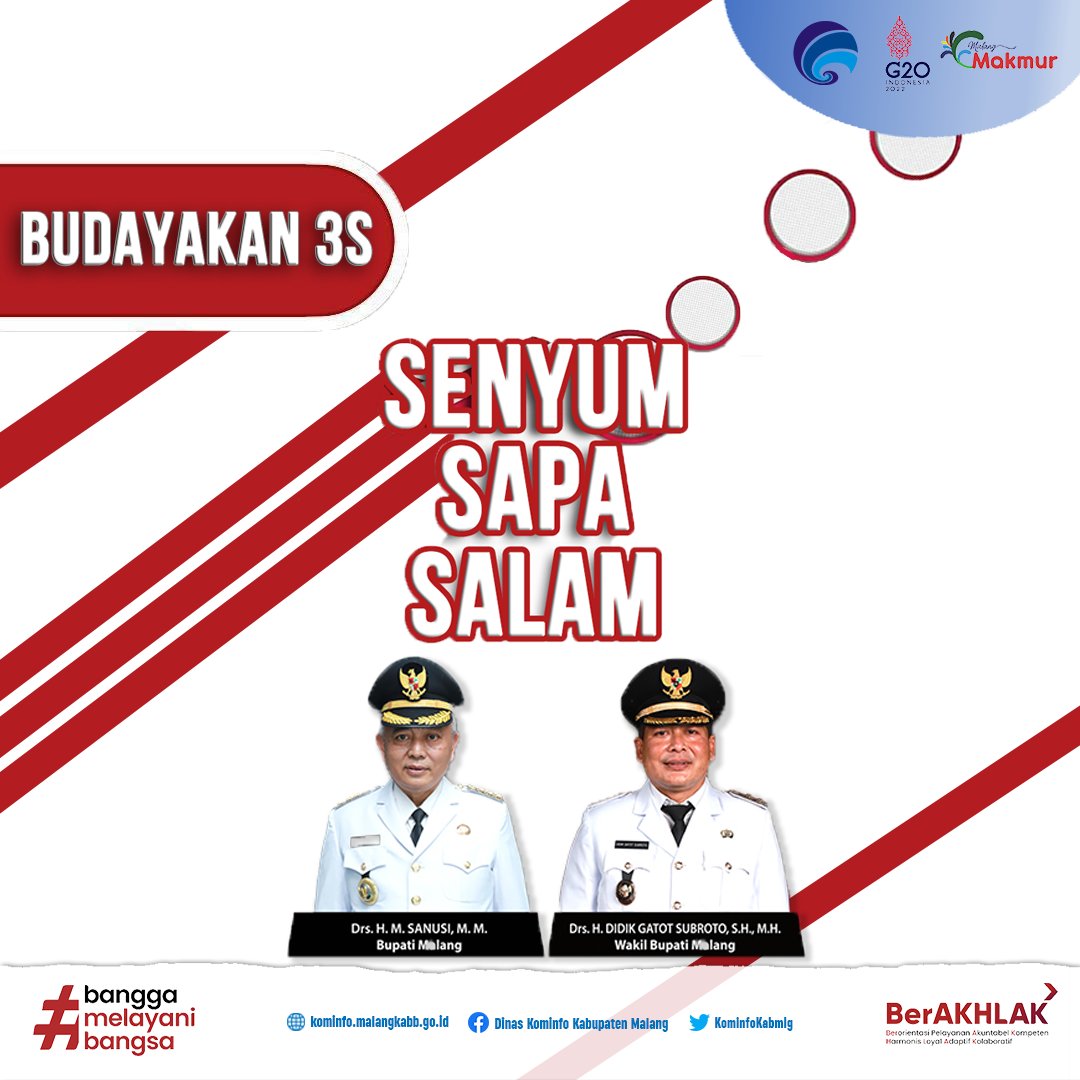 KominfoKabMlg's tweet photo. Mari Lakukan 3S ( Senyum, Salam , dan Sapa) Untuk Mutu dan Kualitas Layanan ASN yang lebih Baik.
#ASNBerakhlak
#Kabupaten Malang
#Kabmalang
#Infokabupatenmalang https://t.co/swABjX9vbR