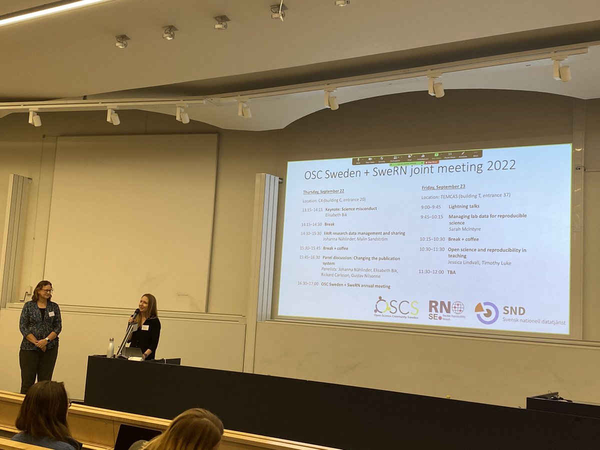 .@OscSweden and Swedish Reproducibility Network annual meeting just started. First out is keynote speaker Elizabeth Bik @MicrobiomDigest #OpenScience