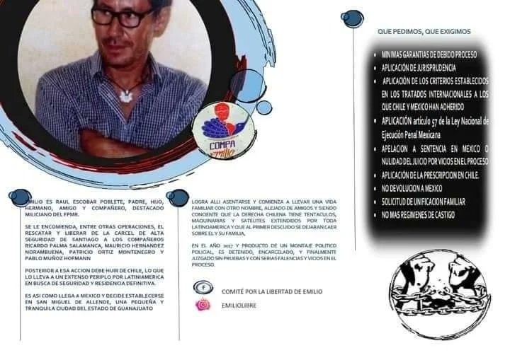 Petición humanitaria por reunificación familiar para Raúl Escobar, quien se encuentra privado de libertad en Chile para ser devuelto a México para cumplir una injusta condena derivada de un montaje realizado en su contra. <a href="/gabrielboric/">Gabriel Boric Font</a> @UrrejolaRREE <a href="/m_ebrard/">Marcelo Ebrard C.</a> <a href="/lopezobrador_/">Andrés Manuel</a>