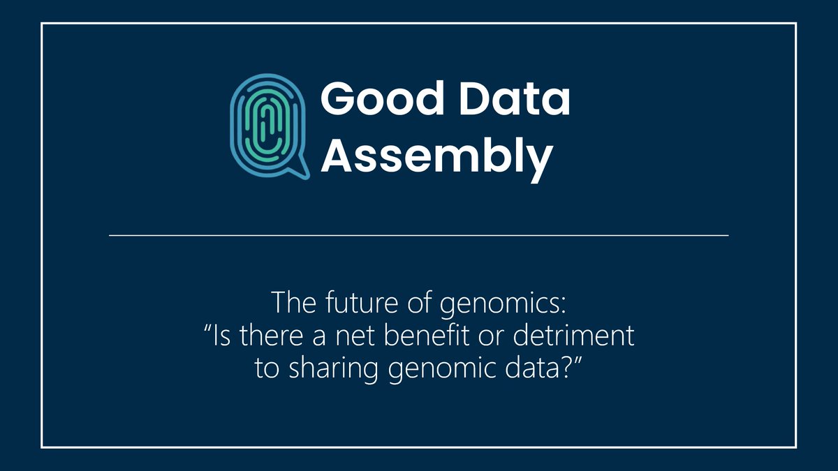 We are excited to share our upcoming event: A grassroots #CitizensAssembly on the Future of #GenomicData. 
You will have a chance to ask questions, raise points, and vote.
gooddatainitiative.com/assembly-genom…