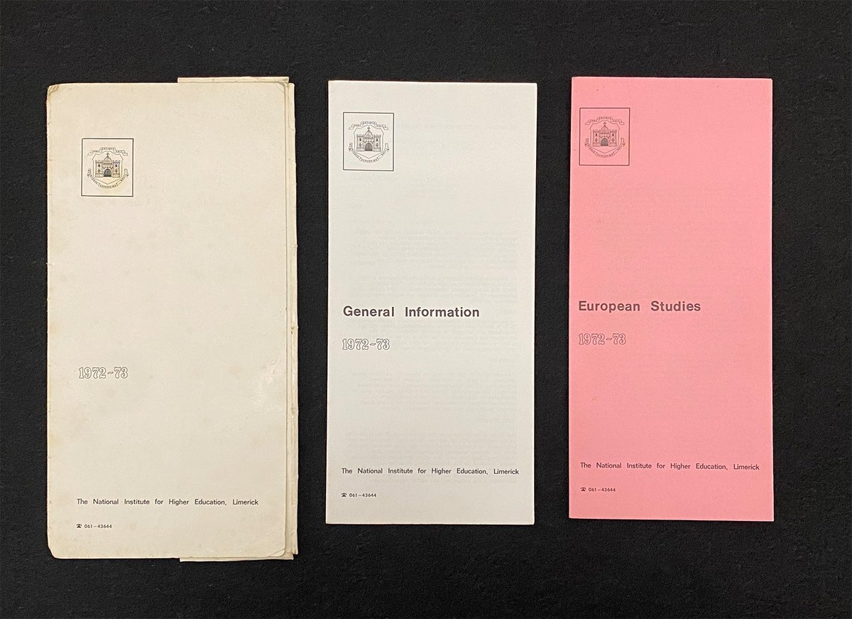 UL_SpecColl's tweet photo. We're excited to see so many new faces on campus this orientation week! 
As we celebrate our 50th year, here's a #TBT of the first ever orientation pack of UL from 1972! 
#WelcomeToUL #StudyatUL https://t.co/Hf3WfM11Go