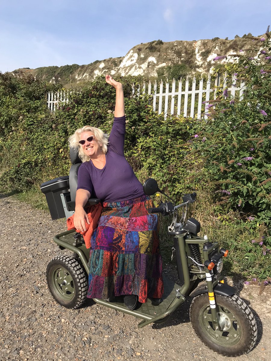 Adventurer Katy, who was injured in a hijacking: ‘This is just simply wonderful. I’m so, so happy’. She had not been able to access Folkestone’s Warren with her motor scooter before today 3/6