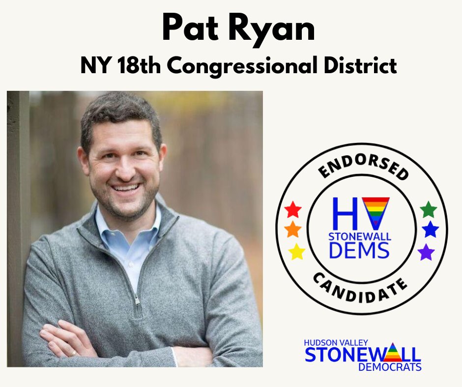 We are proud to endorse Pat Ryan for Congress in the 18th District! <a href="/PatRyanUC/">Pat Ryan 🇺🇸</a> <a href="/DutchessDems/">Dutchess County Dems</a> @therealOCNYDems