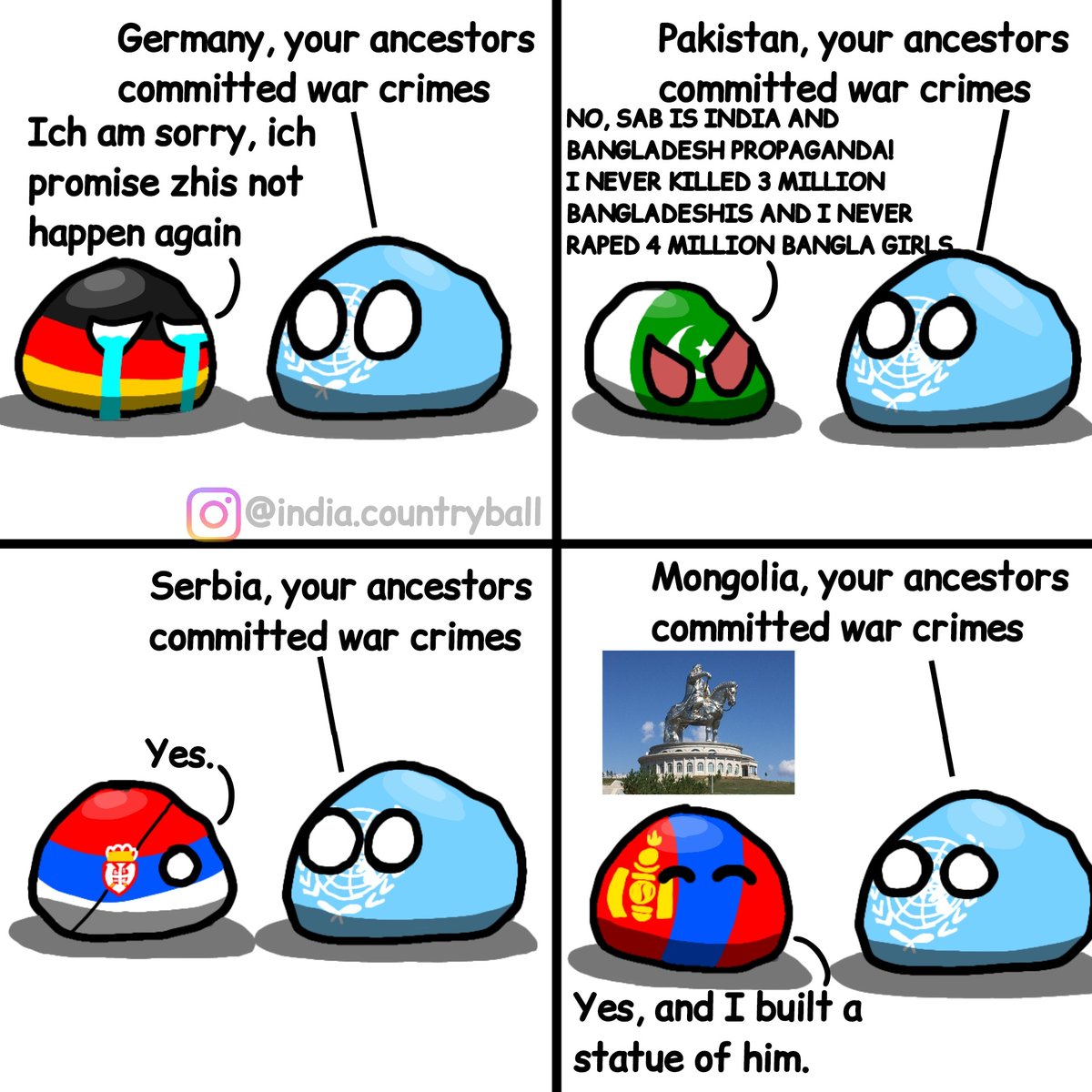 IndCountryball's tweet photo. The no-no jobs!

#Germany #Pakistan #Serbia #Mongolia #War #WarCrimes #History #Historical #WorldWar2 #India #art #ArtistOnTwitter #Artist #polandball #Countryballs https://t.co/zmecGfnOTC