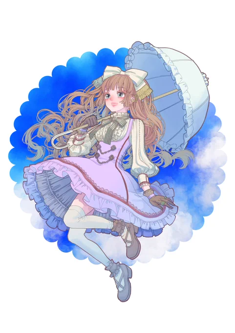 #女の子のイラストだけで興味を持ってくれる方へ届けロリィタさん色合い気に入ってるから見てってください 