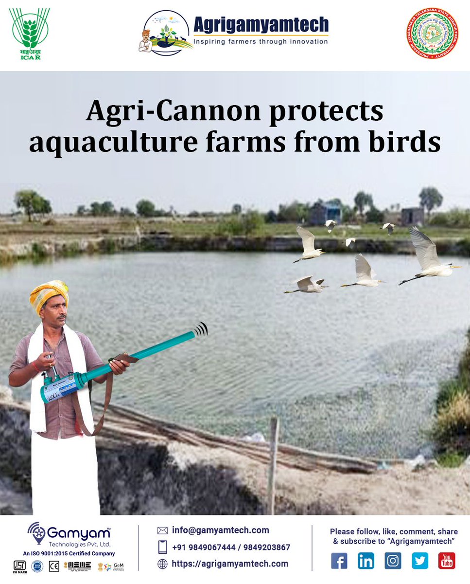 ABRConserv's tweet photo. #Birdsscarergun #aquaculture #ICAR #PJTSAU #mechanicaldevice #MSSteel
Contact Gamyam Technologies @ 9849067444 https://t.co/qnR1PfvnJ3
