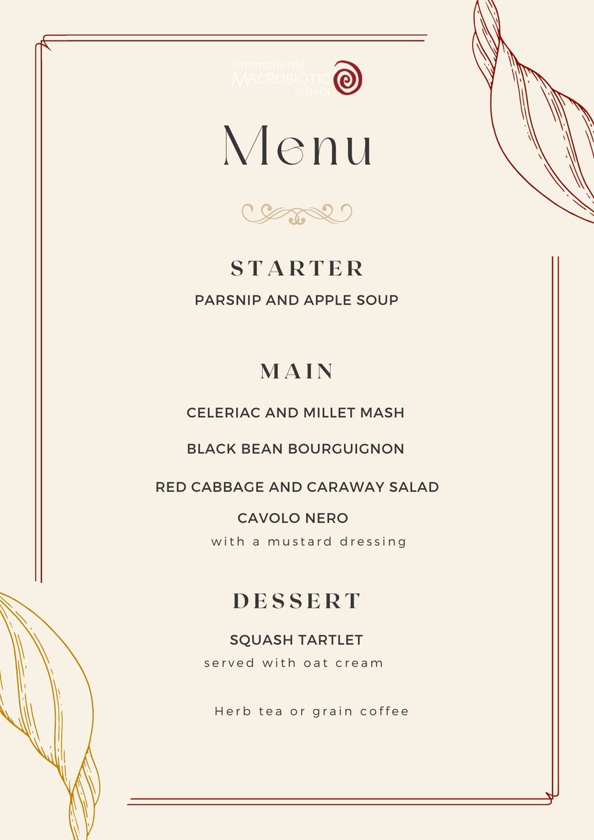 Join us for our next pop up monthly meal happening on Friday 14th Oct from 7pm
Take a look at this month's menu and go ahead and book your place - only £22 for a full three course meal, tea or grain coffee and a wonderful community. 
Book your place here: buff.ly/3M47nmv