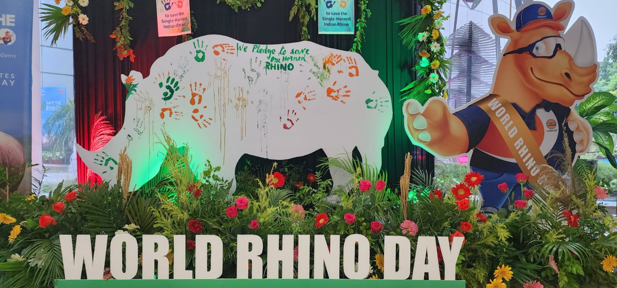 DirHR_iocl's tweet photo. Greetings on #WorldRhinoDay!
The magnificent Rhinos are under threat &amp; the tide has to turn now. At #IndianOil, our brand identity is connected to our brand mascot; the #IndianOilRhino &amp; we are leaving no stone unturned to care for this graceful denizen of our forests.
#SaveRhino https://t.co/tNfE0FfyIF