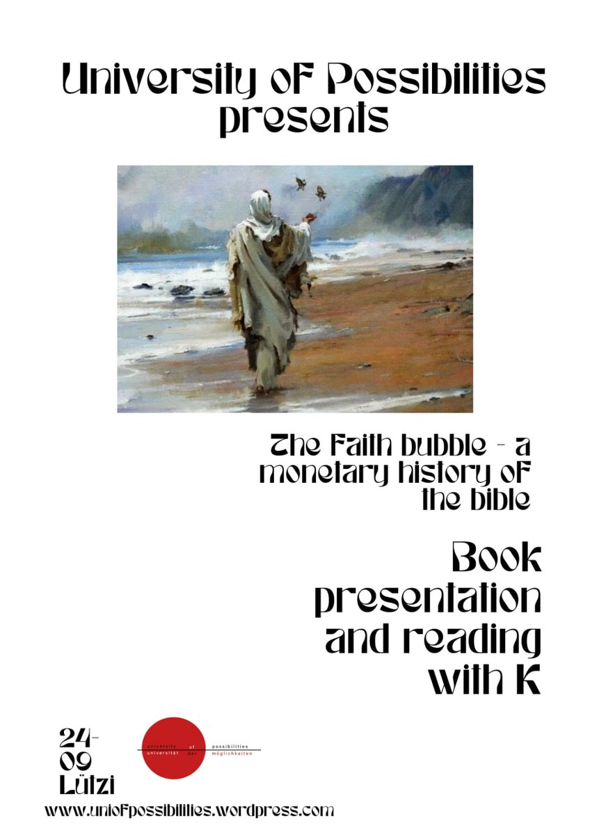 UOPossibilities's tweet photo. 💥Seventh Workshop Announcement💥

Upcoming monday, we hold a book presentation about THE FAITH BUBBLE, a novel using the judeo-christian stories of the bible in a satiric manner, to show how much belief and ideology are ingrained in the 'realism' justifying modern capitalism. https://t.co/xTXgeatjqw