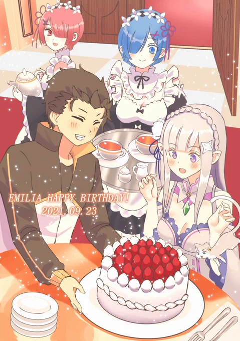過去絵だけどエミリアたんお誕生日おめでとう～!!!#エミリア誕生祭2022#エミリア生誕祭2022 