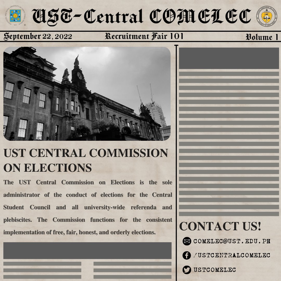 USTCComelec's tweet photo. Have you received the memo, future deputies?
THE COMMISSION’S BACK!

What’s the commission? We’re glad you asked.
Volume 1 is out! Read and learn more about the Commission here! who knows, you might find what you are looking for!

#r101withcomelec 
#2022COMELECR101
#OneCommission https://t.co/B0ACRStfd2