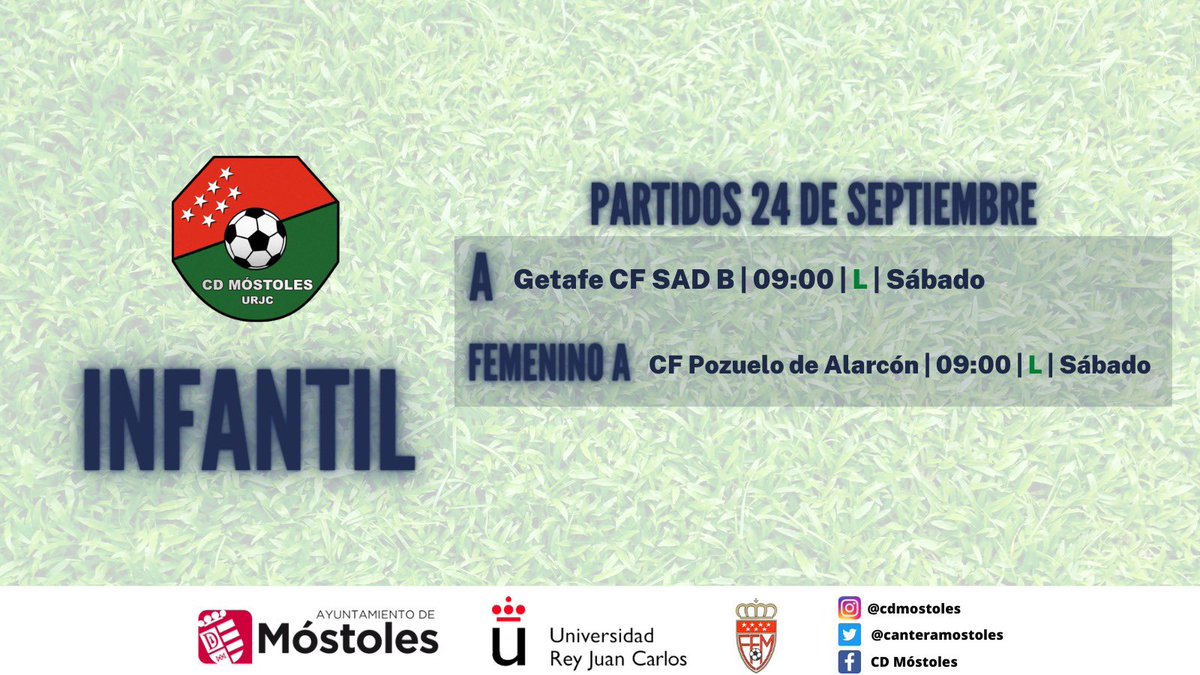 CanteraMostoles's tweet photo. ¡Este fin de semana se incorporan a la competición más equipos de la CANTERA AZULONA 😉!

Estos son los partidos de liga previstos para el sábado y domingo 🙌🏻.

ℹ️ El resto de equipos seguirán disputando encuentros amistosos.

#VamosMiMóstoles 🔵 https://t.co/6lJVlDHnVM