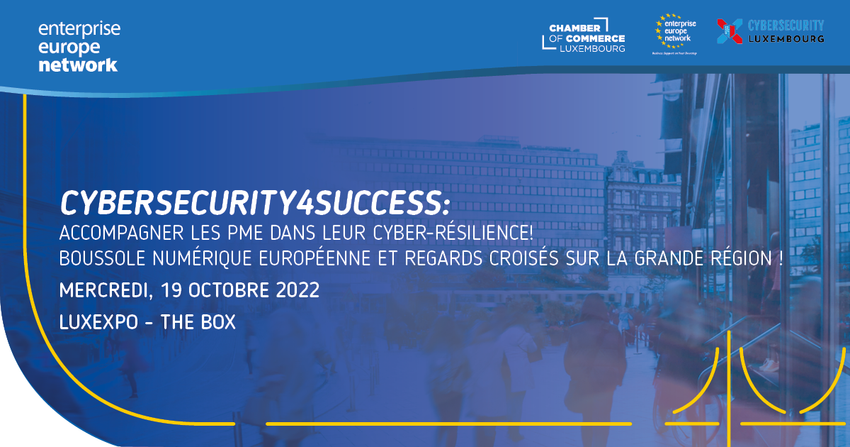 EEN_LU's tweet photo. L'@EEN_LU de la @ccluxembourg, en collaboration avec @secin_lu et la Représentation de la Commission européenne au #Luxembourg, vous invite à l'évènement #Cybersecurity4Success le 19/10 dès 10h à @Luxexpo_The_Box.
Inscrivez-vous ici 👉 https://t.co/zZQTLWiAsn #CSWL22 https://t.co/Q1O6gIVpEy