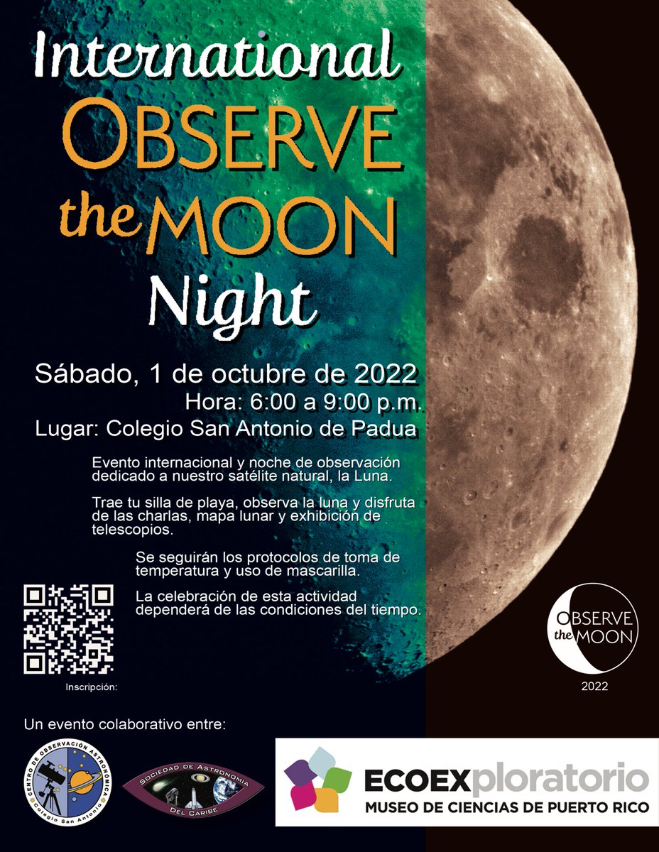 International Observe the Moon Night, sábado, 1 de octubre de 2022. <a href="/ECOEXPLORATORIO/">ECOEXPLORATORIO</a> <a href="/nelsonastrofoto/">NelsonAstrofoto</a>