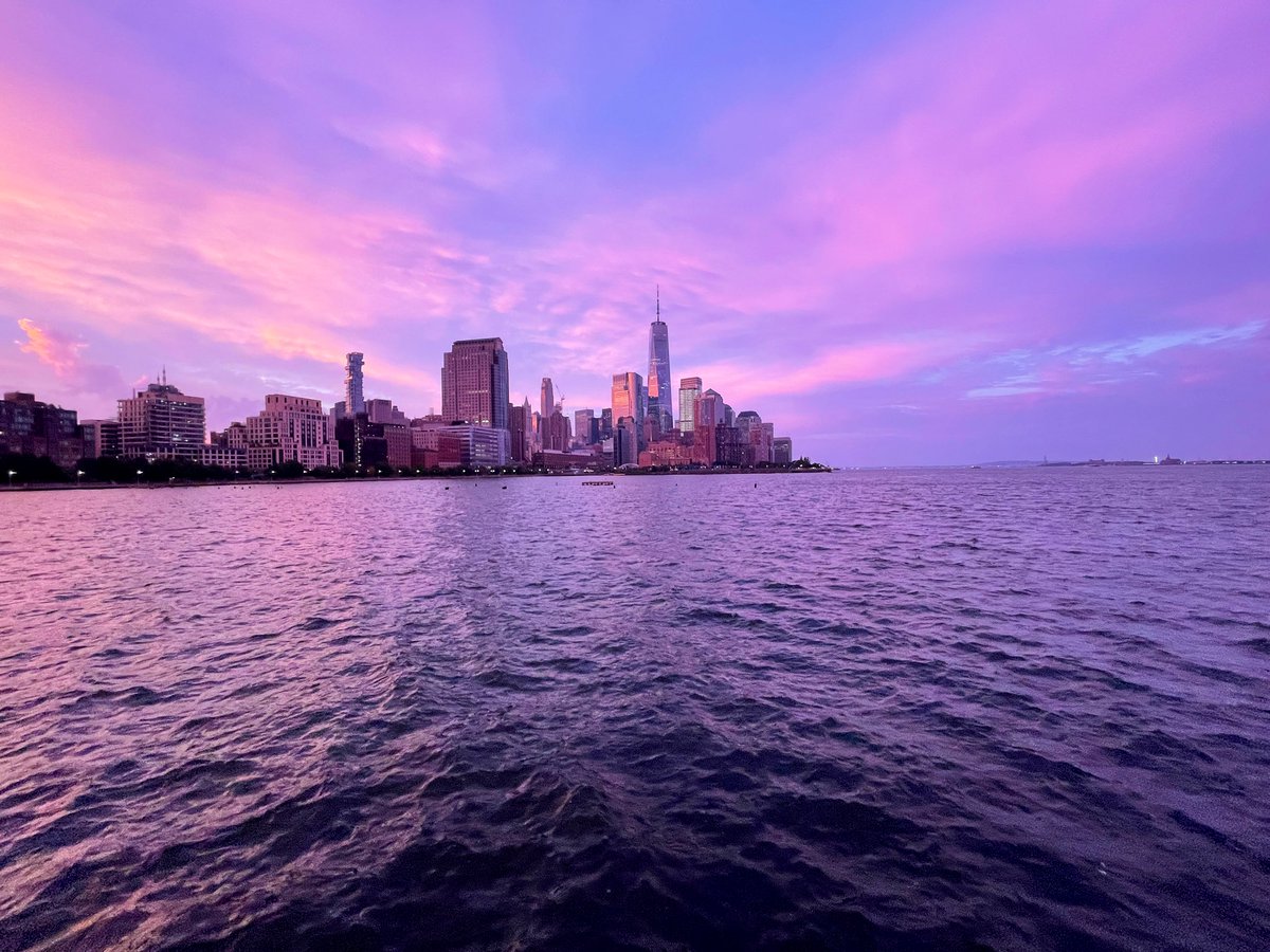 no filter here. for about 3 minutes this morning all of new york city was purple