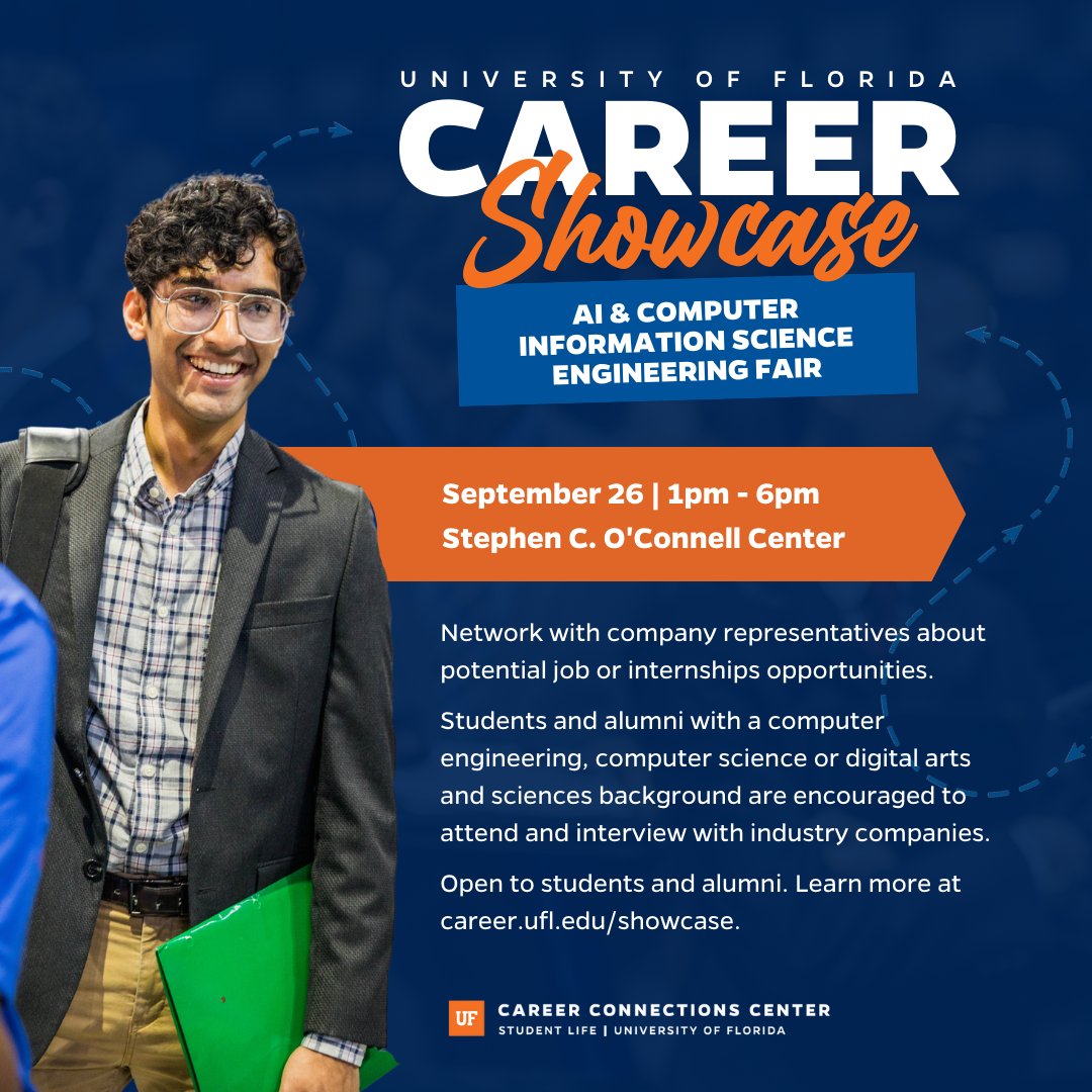UFCISE's tweet photo. The Fall 2022 #AICISECareerFair is Sept. 26!
Students, don’t miss this great opportunity to spend the afternoon talking with some of the country’s best companies. #GatorCSnCE #GoGators
https://t.co/jcqlecf8aD https://t.co/rG2iU1pwBa