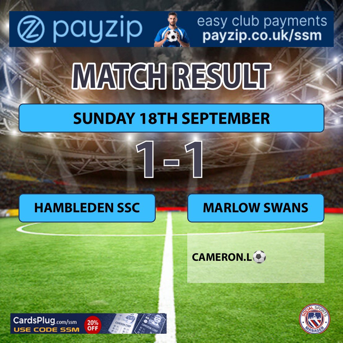How last Sunday went:

Didn’t get the result we wanted today. Loads of missed chances (including a penalty🤫) but we come away with a point and move onto next Sunday. 

#UpTheSwans #football #grassroots
