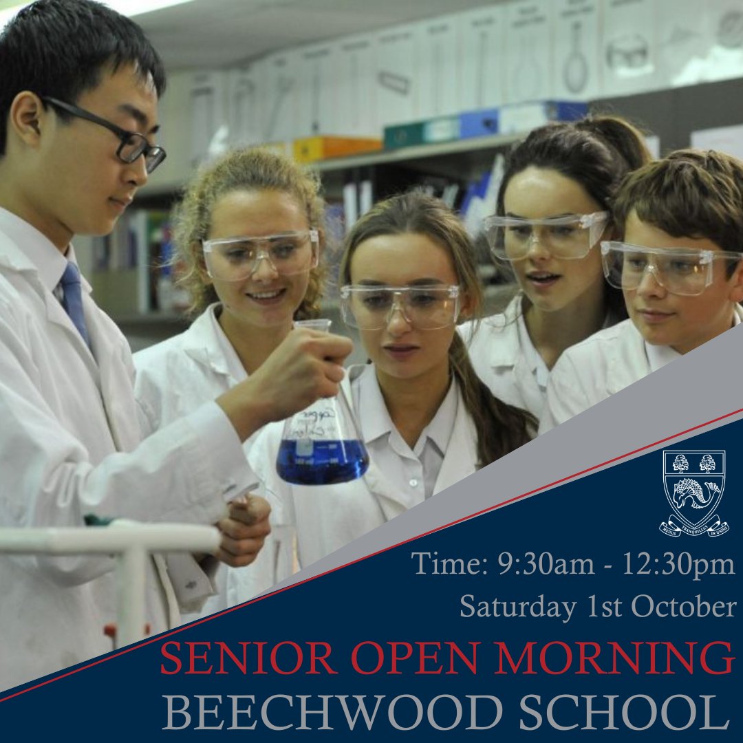 You're invited to our Senior School #OpenMorning on Saturday 1st October from 9:30am-12:30pm! 🌟

Tour our school, hear from our Headmistress and discover #BeechwoodSchool

Register your interest here: beechwood.org.uk/admissions/ope… or call us on 01892 532747

#joinus #tunbridgewells