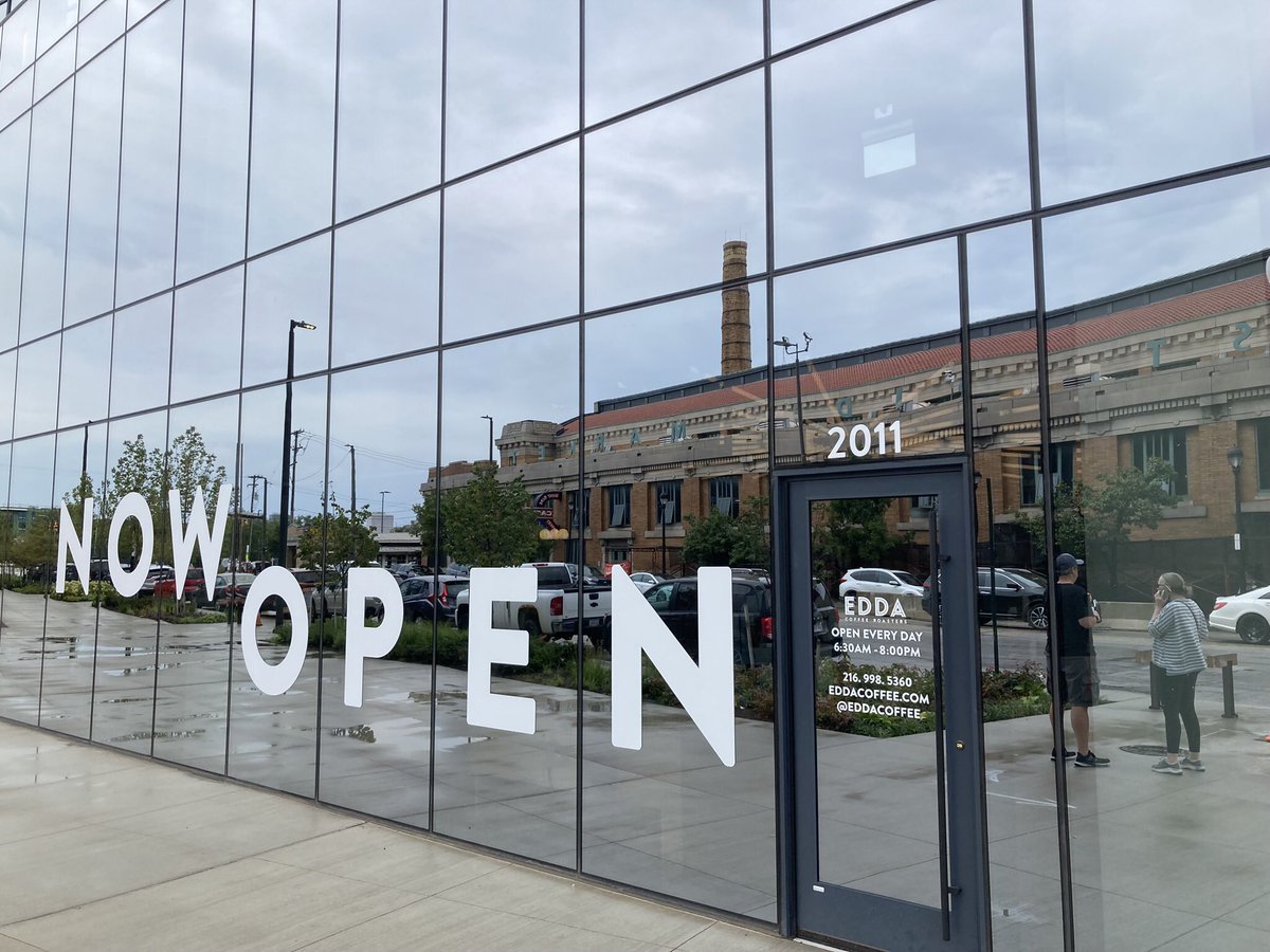 SkrticX's tweet image. Edda Coffee Roasters. 2011 W 25th St, located in the Intro Cleveland Building. Pictured is Manager, Chantal Pettegrew. Chantal told me they opened June, 2022 and have been well received by tenants and the @WestSideMarket crowd. Also, have the great head roaster @ThatPourGuy