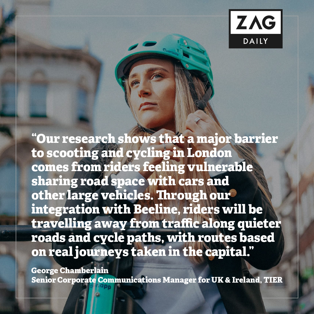 ZagDaily's tweet photo. A study by @tier_mobility has identified a major barrier to micromobility take-up for Londoners, with over a third feeling too exposed to other vehicles on roads.

Read more: https://t.co/aqp0edCg9J https://t.co/lYSeSZWohf