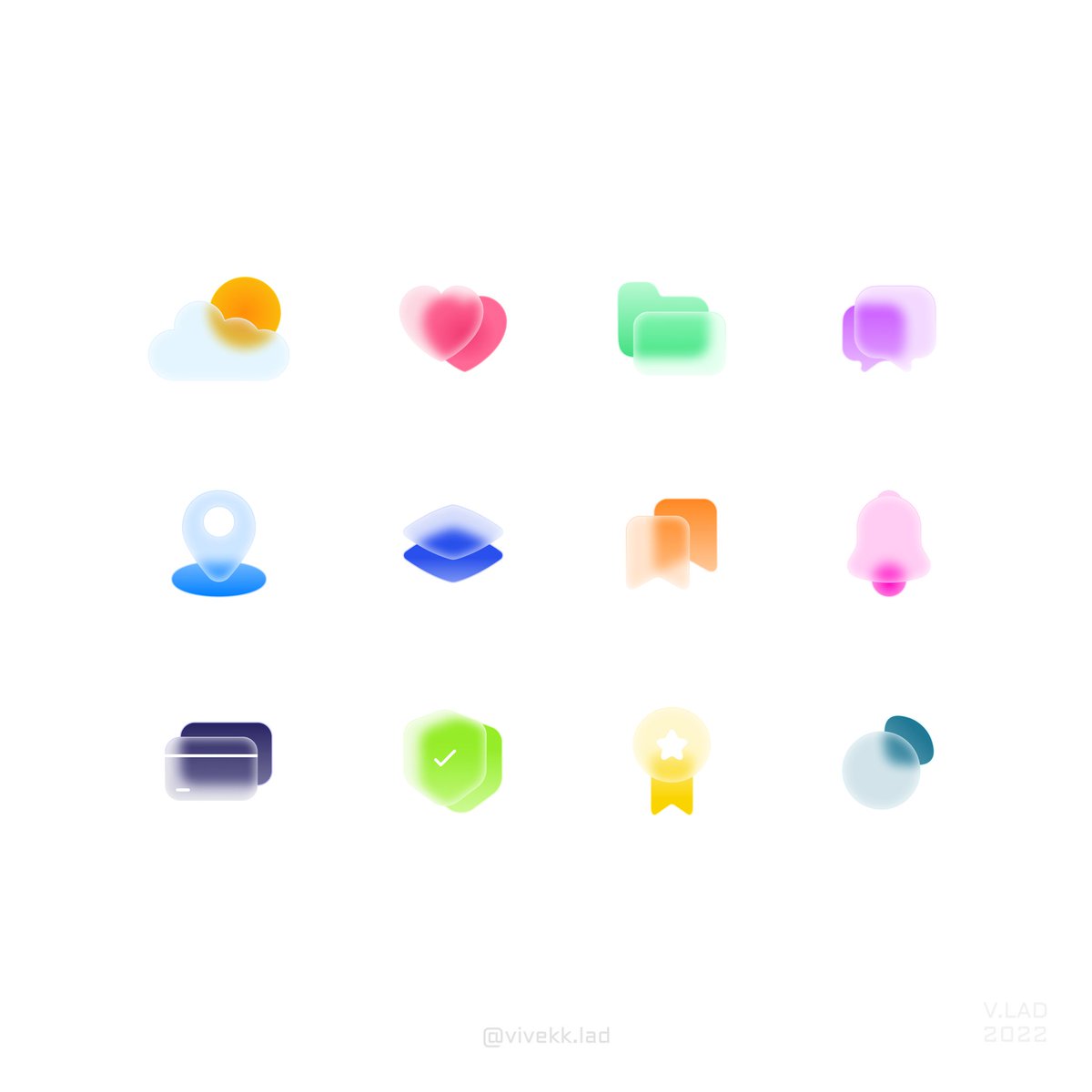 Frosted glass icons exploration ✨️🖌
#icons #glass #frostedglass #effect #icondesign #iconpack #design #userinterface #uidesign #userinterfacedesign #art #uiux #uiuxdesign #uitrends #interfacedesign #figma #figmadesign #designer #iconstyle #colours #shadows #adobe #figmagram