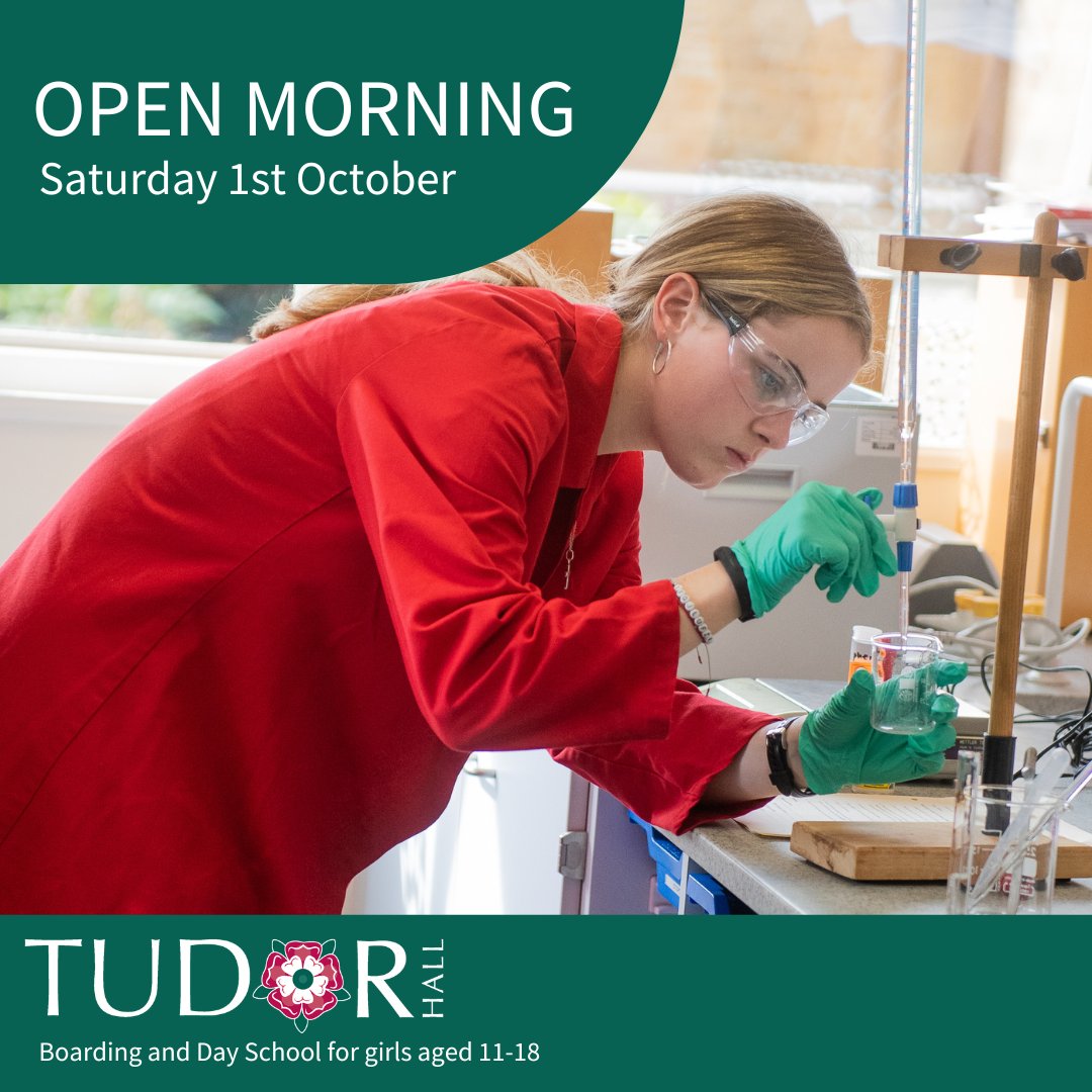Join us for our Open Morning on Saturday 1st October. 
Register now tudorhallschool.com/admissions/ope…

#TudorHall #IndependentSchool #NorthOxfordshireSchool #Banbury #Discover #Explore #Admissions #OpenMorning
