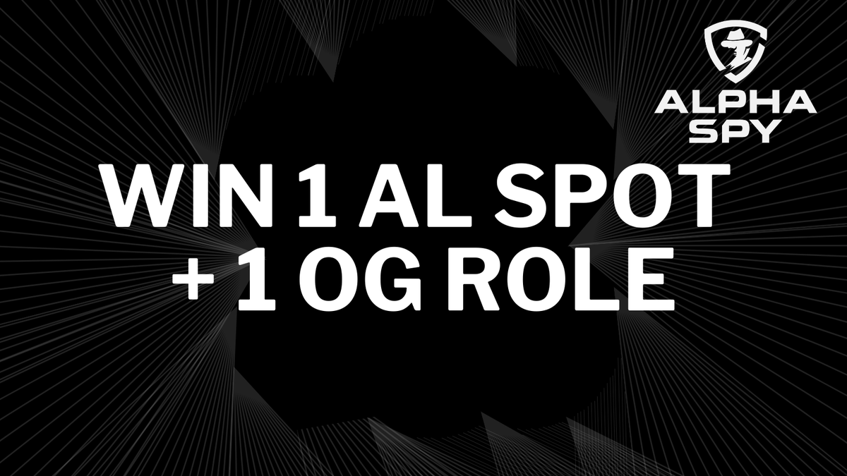 AlphaSpynft's tweet photo. 🎁ALPHA SPY GIVEAWAY🎁

Prize: 
🏆1 Allow list spot + 1 OG Role 

RULES : 
✅Follow Us
✅RT + ❤️
✅Tag 3 friends

🔔24 hours🔔

#NFTs #Web3 #nftcommunity #AlphaSpy https://t.co/t2vxtd8ldG