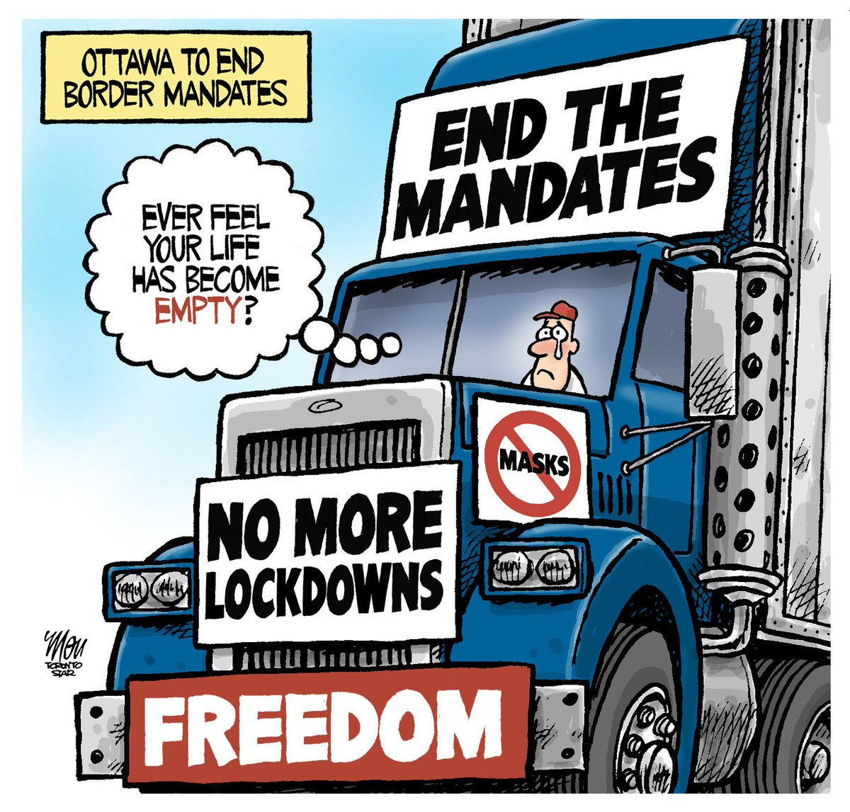 TheoMoudakis's tweet photo. Please enjoy my #BorderMandates cartoon in today's @TorontoStar #cdnpoli https://t.co/qzGFYzn2T9