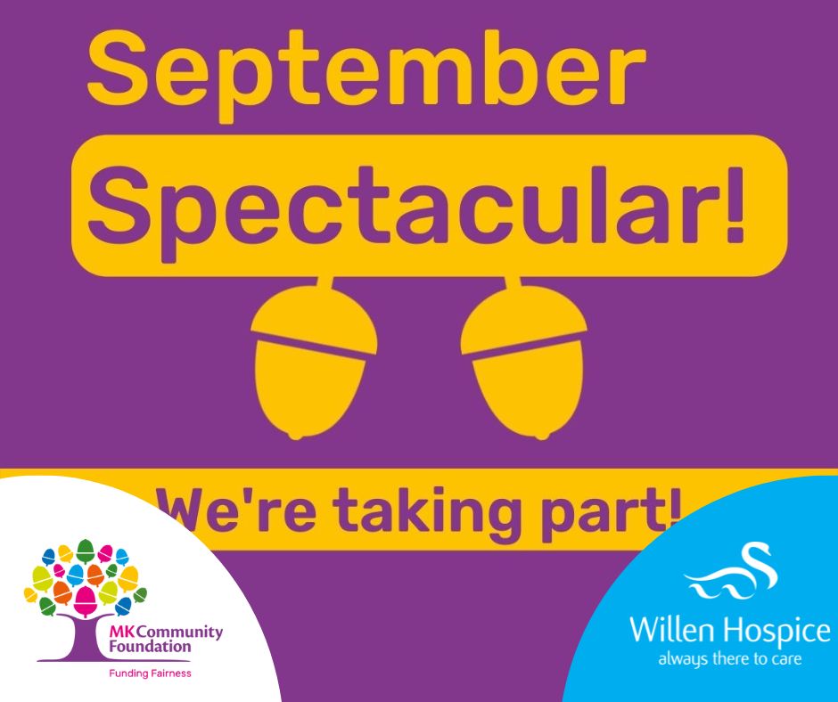 willenhospice's tweet photo. @MKComFoundation #SeptemberSpectacular starts MONDAY at 10am. They've set aside a pot of ยฃ500 for us and will match every donation here https://t.co/kvAwKjxsaw from 10am. The challenge ends when the pot runs out or on 7th October. #doubleyourdonation #matchfundchallenge https://t.co/mUI1WIqn5i