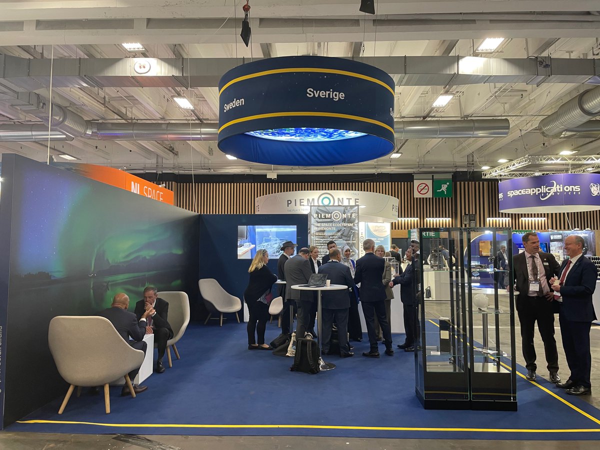 Saab is participating in the buzzing @IACParis2022  with @RymdstyrelsenSE and many other agencies and companies.

We're discussing improving maritime communication infrastructure through space data with @AOS_VDES and interesting developments in the space domain. #BeyondHorizons