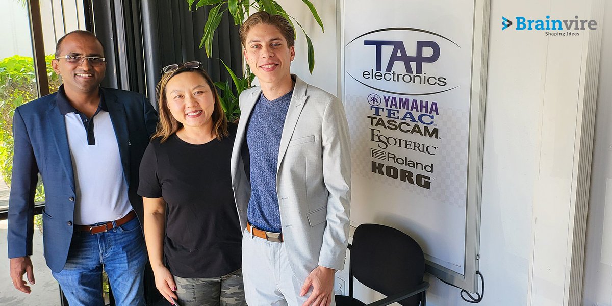 Brainvire's tweet photo. A glimpse of our CEO Chintan Shah and Michael A. Viesca visiting Sallie Yang, CEO of Tap Electronics to discuss and implement future strategies.
#Brainvire #futurestrategies #future #technology #strategicdiscussion https://t.co/rTih6daVXp
