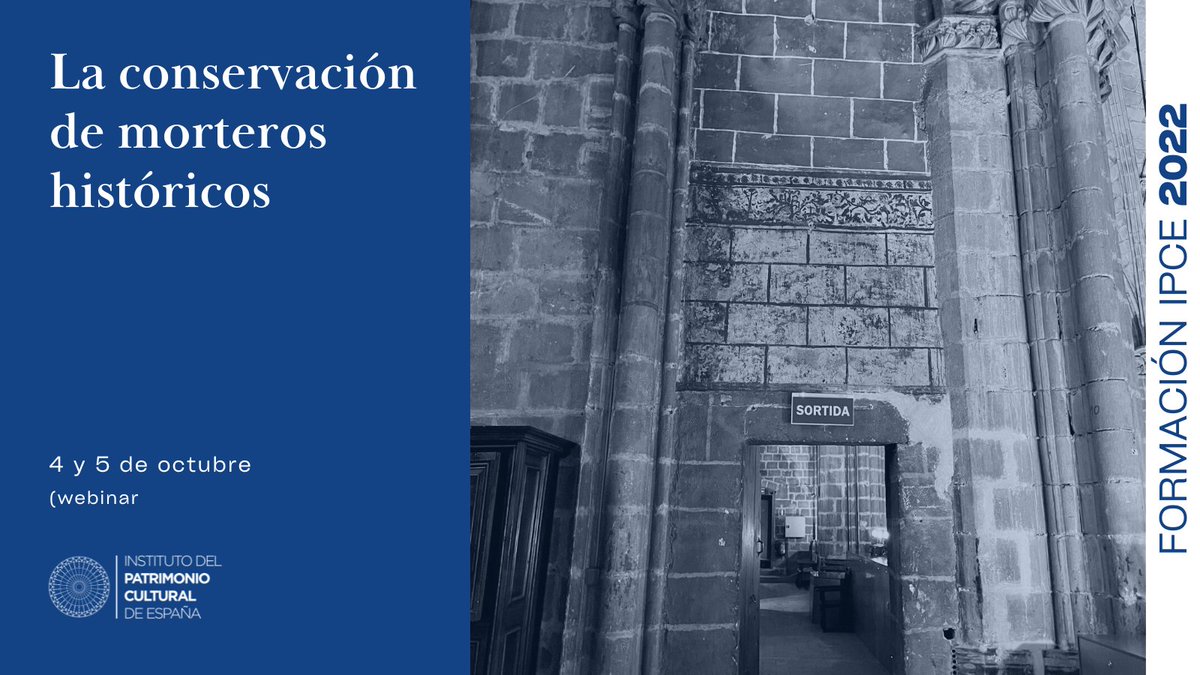 ipcepatrimonio's tweet image. 🤩Muchos nos habéis estado preguntando cuándo comenzaba el webinar dedicado a &quot;La conservación de morteros históricos&quot;. 
Hoy ya os podemos anunciar que tendrá lugar en formato on-line el 4 y 5 de octubre y que las inscripciones se encuentran abiertas en: cutt.ly/7Vvs7eg