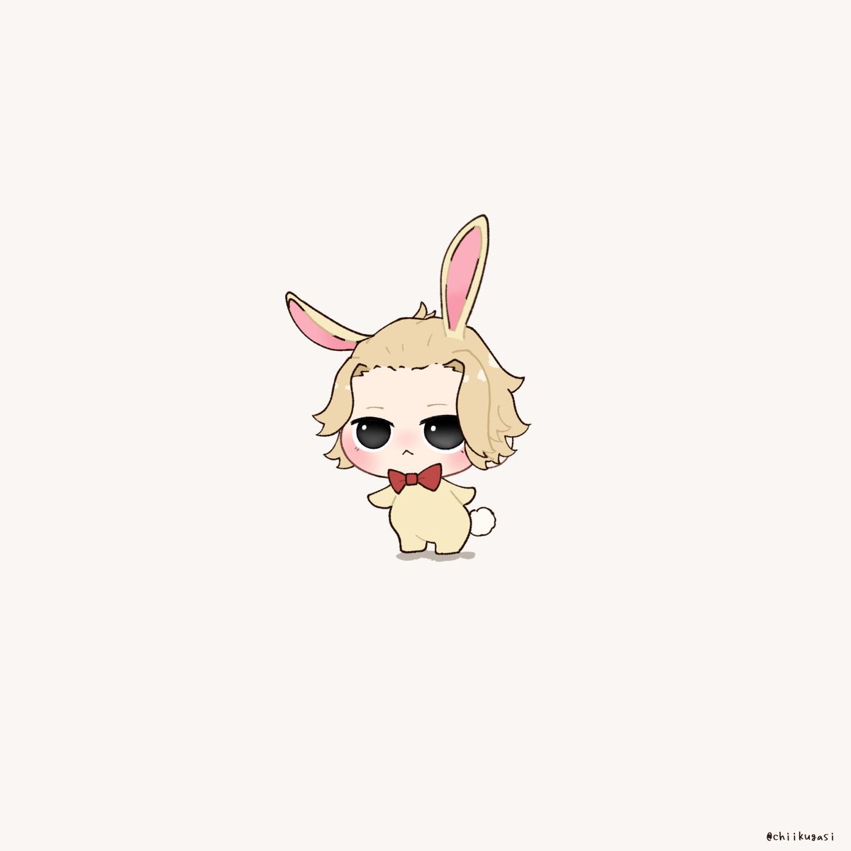 1boy white background male focus solo simple background blonde hair rabbit tail  illustration images