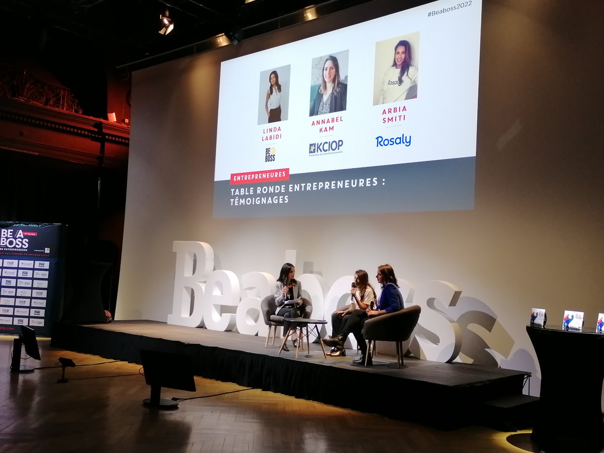 {Reprise de Be a Boss La Finale]

Au tour de <a href="/AnnabelKam/">Nabab</a> – Présidente de @KCIOP &amp; @ArbiaSmiti – Founder &amp; CEO de @Rosaly, de s’exprimer lors d’une table ronde entrepreneures. 

<a href="/Beaboss_mag/">Be a Boss</a>
