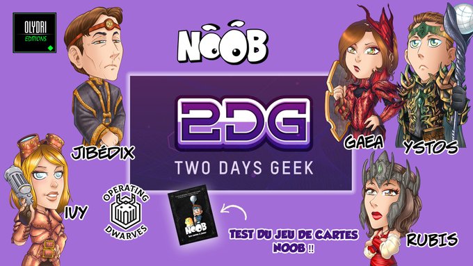 olydri_pro's tweet photo. Ce week-end, la team Noob sera en dédicaces à Biarritz pour le @2DaysGeek ! Les @ODwarves seront également là pour vous faire découvrir le jeu de cartes Noob ! @Olydri_Noob https://t.co/rMuMufQEHC
