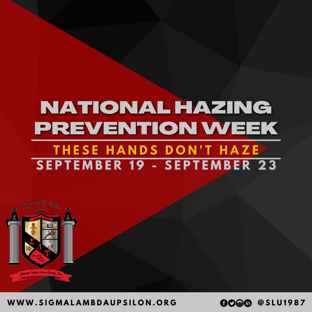 SLU_AlphaRho's tweet photo. As Hermanas, we not only promise to exemplify Sincerity, Loyalty, and Unity, but we also promise to stand against #hazing. These hands don't haze. ❤️🖤💛

During National Hazing Prevention Week, visit https://t.co/q98a3KNK9m to join a virtual event about hazing prevention. #ΣΛΥ https://t.co/bZfppings2