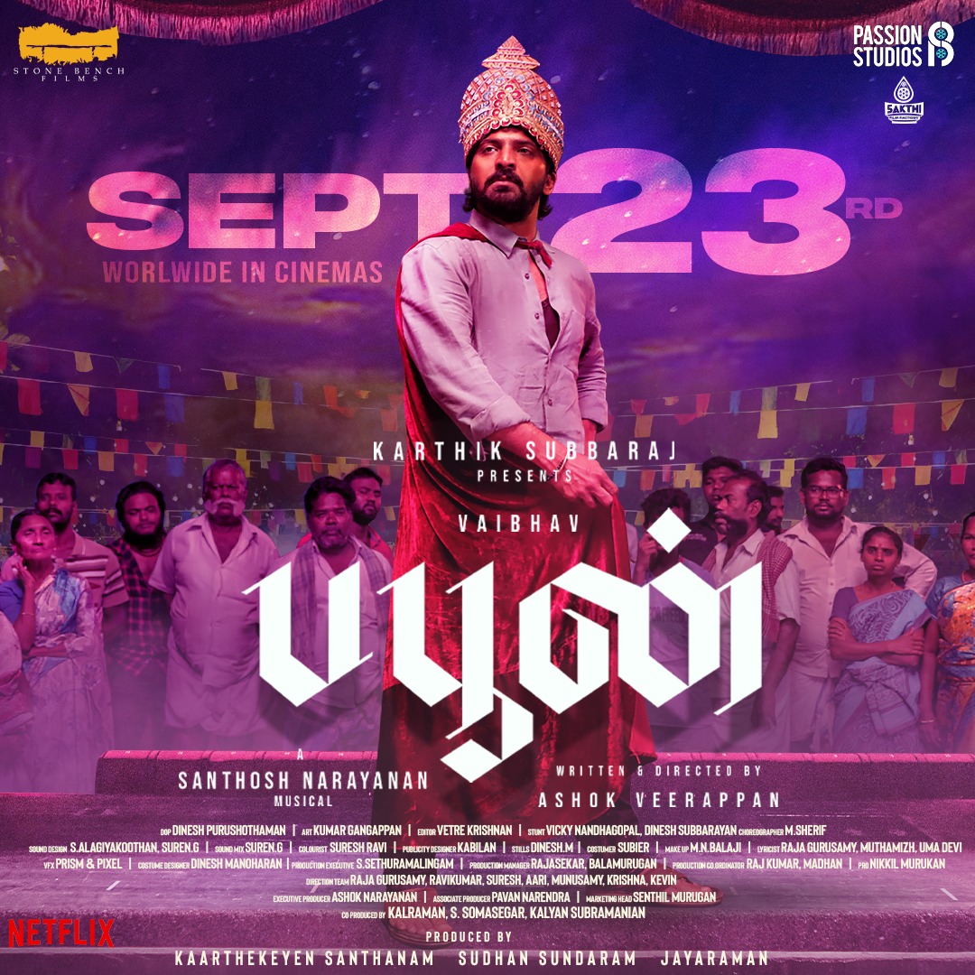Vicky Stunt Director (@vickystunt_dir) on Twitter photo My next Release, <a href="/karthiksubbaraj/">karthik subbaraj</a> Presents
#Buffoon From September 23 in Cinemas near you...
<a href="/ashokveerappan/">Ashok veerappan</a> film <a href="/Music_Santhosh/">Santhosh Narayanan</a> Musical
<a href="/stonebenchers/">Stone Bench</a> <a href="/passionstudios_/">Passion Studios</a> <a href="/actor_vaibhav/">Vaibhav</a>
@OfficialAnagha <a href="/kaarthekeyens/">Kaarthekeyen S</a> <a href="/onlynikil/">Nikil Murukan</a>
<a href="/SakthiFilmFctry/">Sakthi Film Factory</a> My next Release, <a href="/karthiksubbaraj/">karthik subbaraj</a> Presents
#Buffoon From September 23 in Cinemas near you...
<a href="/ashokveerappan/">Ashok veerappan</a> film <a href="/Music_Santhosh/">Santhosh Narayanan</a> Musical
<a href="/stonebenchers/">Stone Bench</a> <a href="/passionstudios_/">Passion Studios</a> <a href="/actor_vaibhav/">Vaibhav</a>
@OfficialAnagha <a href="/kaarthekeyens/">Kaarthekeyen S</a> <a href="/onlynikil/">Nikil Murukan</a>
<a href="/SakthiFilmFctry/">Sakthi Film Factory</a>