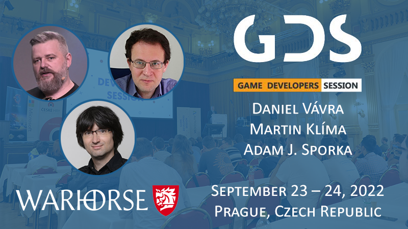 Meet us at #GDS2022 in Prague, September 23-24, and listen to the talks about Game Development by @DanielVavra, Martin Klíma and @adam_sporka in the beautiful historical venue of the National House Smíchov. Come and say hello.
@GameDevSession gdsession.com