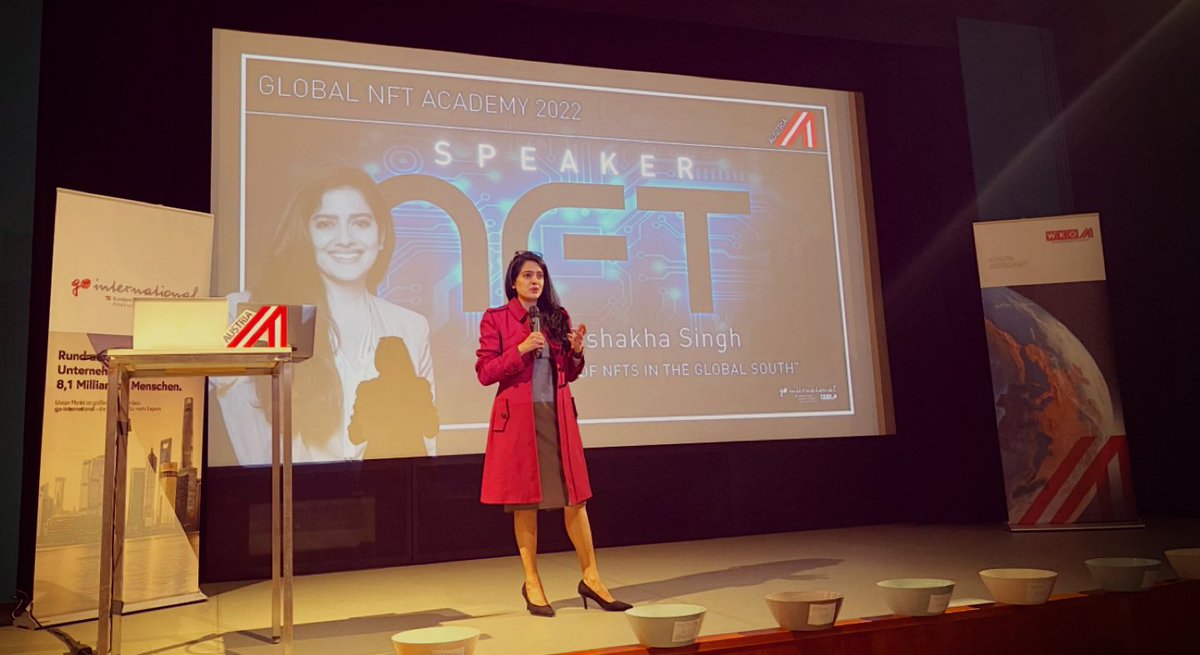 Always great to speak at events with mature NFT audiences. Spoke on the ‘Rise of NFTs in the Global South’ in Vienna. Thank you #reanneleuning #AdvantageAustria the invite.  🇦🇹 🇮🇳 

#NFTs #GlobalSouth #Blockchain #Austria