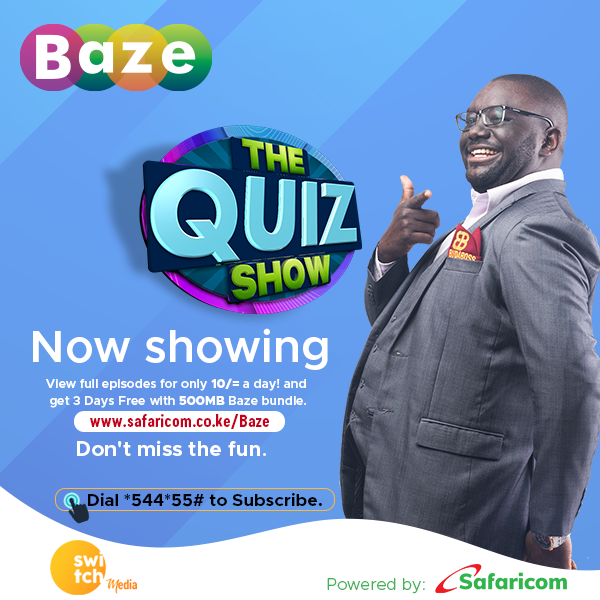 switchtvkenya's tweet photo. Are you as smart as you think you are? Catch all your favorite episode of the #QuizShow and challenge yourself from as low as 10-/ by subscribing to Baze. https://t.co/kyED7JNffe
#SwitchonBaze #Quizshow https://t.co/yNAGPPMdNC