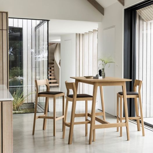 Introducing the Dulwich Bar Table designed by Matthew Hilton. An ideal choice for a kitchen breakfast table, its slim legs draw away from the corners and comfortably seats up to four people.

#casefurniture

#caseinplace #interiordesign #modernhome #architecture #furnituredesign