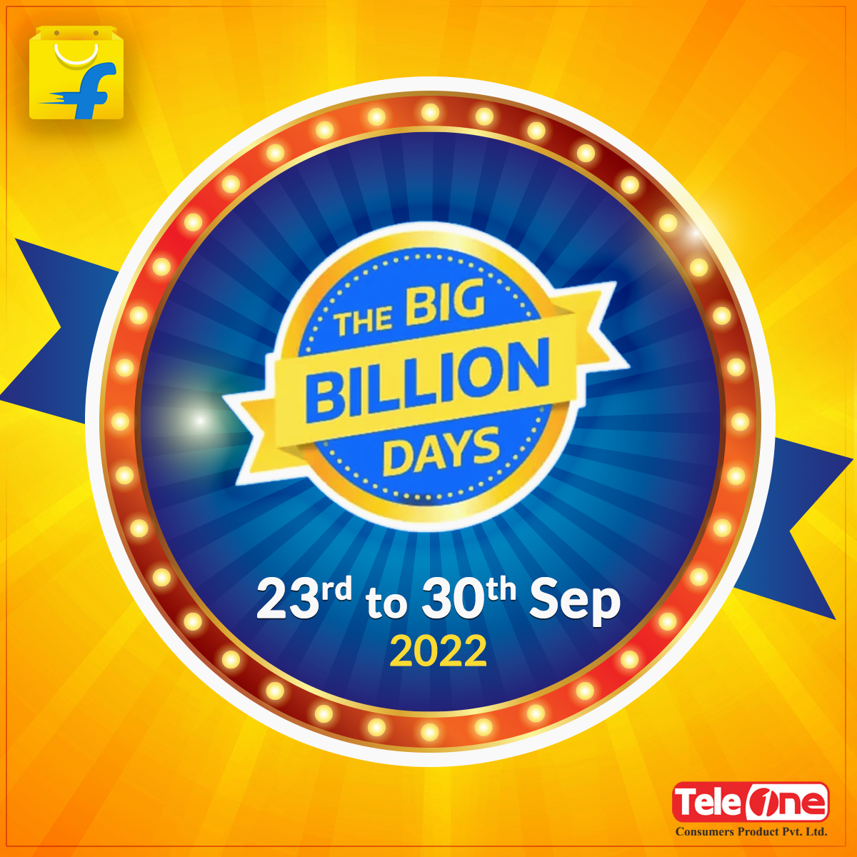 Teleoneofficial's tweet photo. Flipkart Big Billion Days
Coming Up Now Be Ready For Shopping.................
start 23rd to 30th Sep 2022
#FlipkartSale #GreatIndiansale #Sales #offersales
#teleone #Teleonesale #BigBillionsale
#Bigbilliondays https://t.co/SJgQ5sMsHw