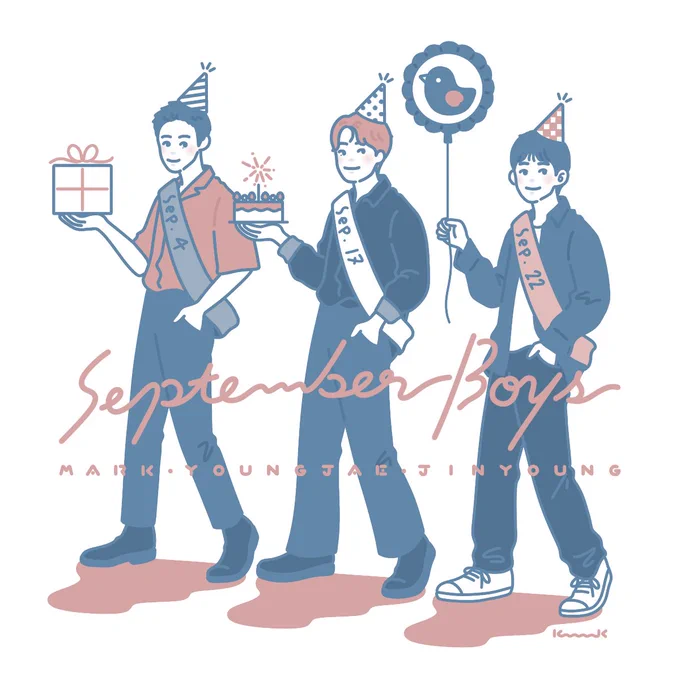 それぞれの活躍が凄くて、ますます素敵になっていくがっせちゃん。お誕生日おめでとう#Mark #Youngjae #Jinyoung #GOT7 