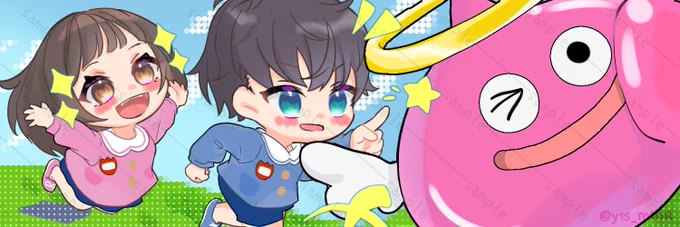 くっつくヘッダー⸝⸝ ᷇࿀ ᷆⸝⸝めっちゃたのしかったありがとうございました#ヘッダー依頼 #ミニキャラ#y15_アイコン 