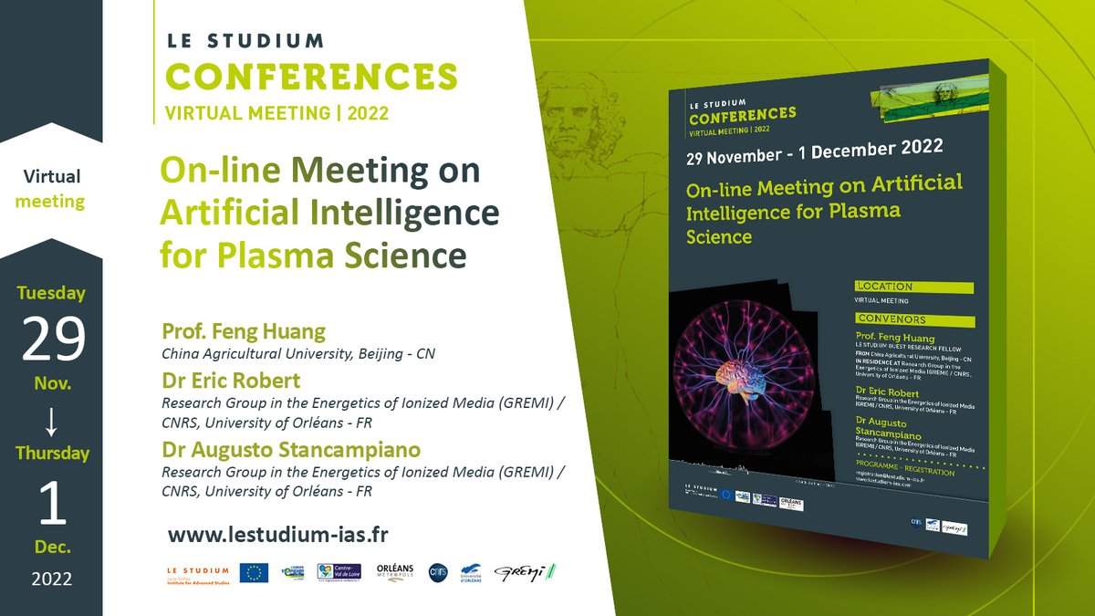 LESTUDIUM's tweet photo. [𝗥𝗲𝗴𝗶𝘀𝘁𝗿𝗮𝘁𝗶𝗼𝗻 𝗼𝗽𝗲𝗻] This international virtual meeting in partnership with @DR08_CNRS, @Univ_Orleans &amp; GREMI. 
👉https://t.co/QeERmnOvkW
#conference #plasmascience #plasmamodeling #plasmamedicine #plasmaagriculture #FAIRData #interdisciplinary #patternrecognition https://t.co/JgDuOmkMEE