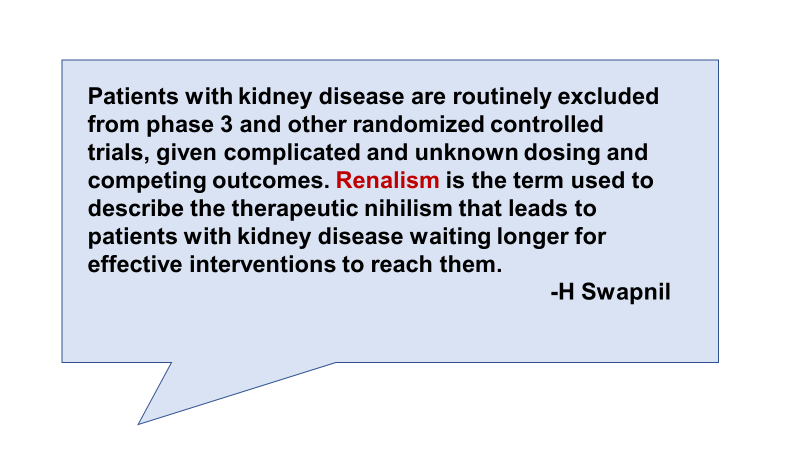 📢📢📢Tweetorial Alert

Many nephrologists are frustrated with “renalism” in the development of novel cancer treatments.
Nearly 50% of pts with cancer have CKD and require dosage adjustment of at least 1 anticancer drug during treatment. 1/17
<a href="/hswapnil/">Swapnil Hiremath @hswapnil.medsky.social</a>