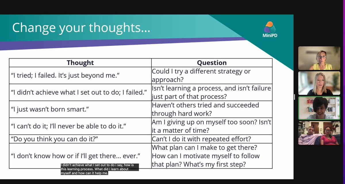 MyMiniPD's tweet photo. #MiniPD Coaches-in-Conversation now live! @sandrayazbeck asks how we can use questions to promote positivity and encourage growth mindset. #MiniPDChat https://t.co/q3xESJ8eiK