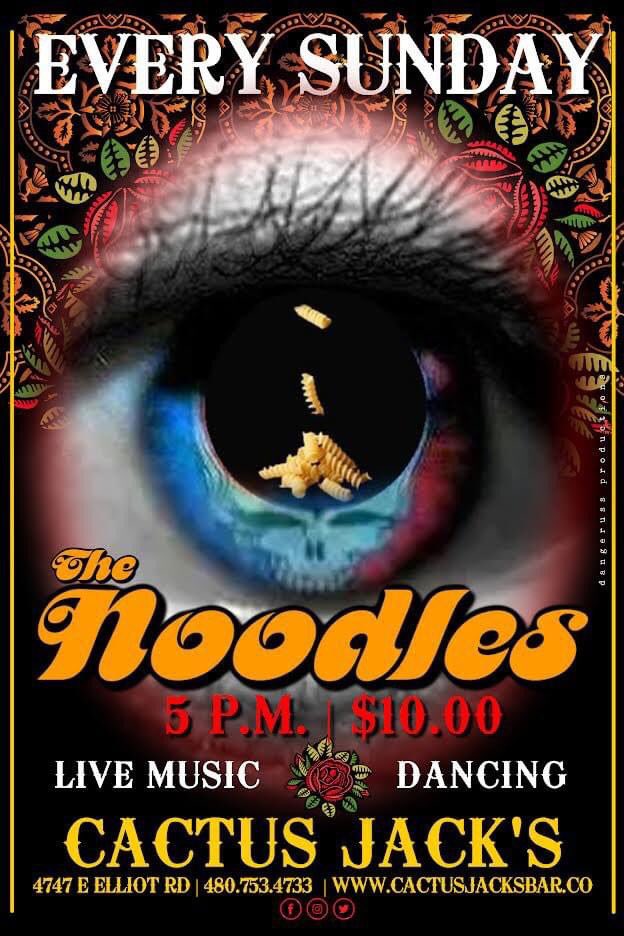 deadhead_angel's tweet photo. Mark your Sundays!! In #Phoenix #AZ ?? Cactus Jacks is the place to be on Sunday nights!! Join The Noodles for #livemusic and #dancing! Every Sunday!!! See you there!! 🖤🖤🤘🏽 #event #barshow #barevent #bar #cactusjacks #barmusic #music #musiceven #dance https://t.co/hT9SNBOGxv